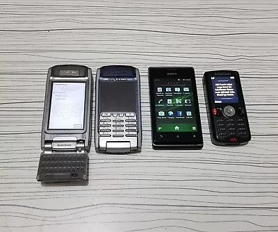 Mixed 4 Sony Ericsson Mobiles All In Working Order P910i P900 W810i Xperia C1605 • $200