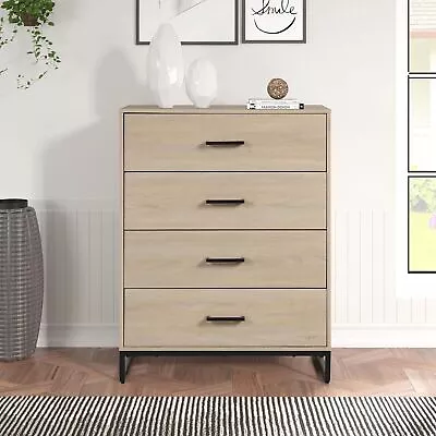 Mainstays Industrial 4 Drawer Dresser Bedroom Beige Oak • $103.99