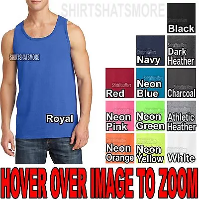 Mens Solid Tank Top 100% Preshrunk Cotton Includes NEONS S M L XL 2XL 3XL 4XL • $10.99