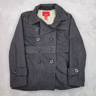 Mossimo Jacket Women Medium Grey Button Front Lined Collar Pea Coat Misses • $10.03