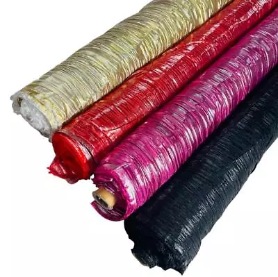 £1.49 • Buy Metallic Crushed Premium Lame Durable Strong Fabric 124cm Wide Sold Per Metre