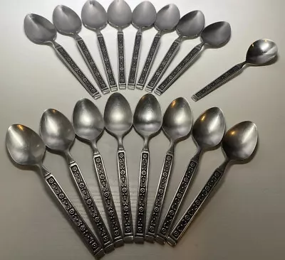 Vintage Gorham HACIENDA Stainless Flatware Teaspoons Tablespoons - MCM - 17 Pcs. • $34.99