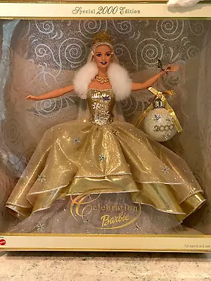 Nib Holiday 2000 Celebration Barbie Special Edition Nrfb Millennium Mattel 28269 • $359