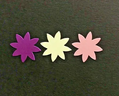 Flowers (8 Petal) Die Cut Card Toppers / Embellishments Pk 12 • £1