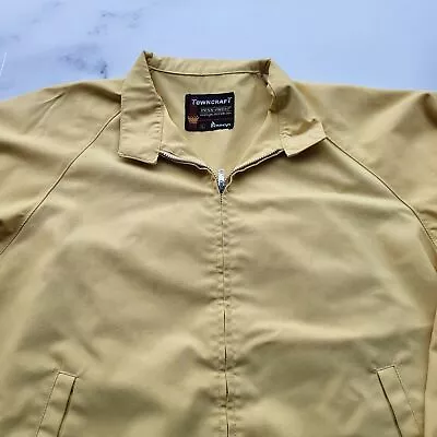 Vintage Towncraft Jacket Size L USA Yellow Penneys Full Zip Penn-Prest Outdoor • $19.01