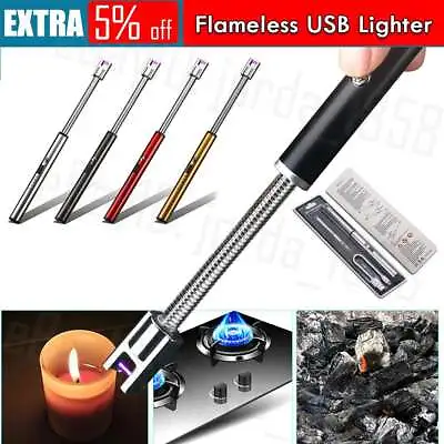 Flameless USB Lighter Electric Rechargeable Candle Windproof Kitchen BBQ Tool OZ • $7.45