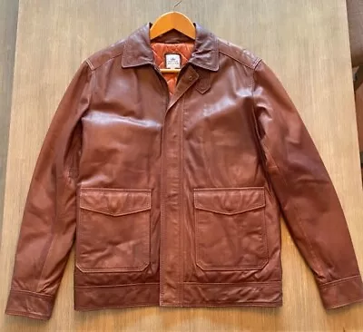 Peter Milar Lamb Leather Jacket Brown Full Zip Men's SZ Large Soft • $84.50