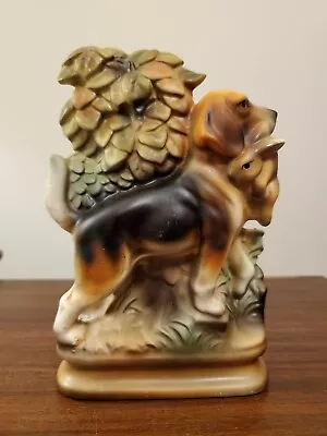 Vintage Ardco Bookend Ceramic Beagle Hunting Dog With Rabbit In Mouth • $39