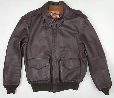 Cooper A-2 US Air Force Goatskin Leather Bomber Flight Jacket Men's 42 R USA • $123.89