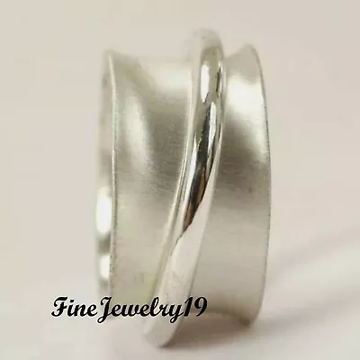 Solid 925 Sterling Silver Wide Band Spinner Ring Meditation Statement Ring GN263 • $9.78