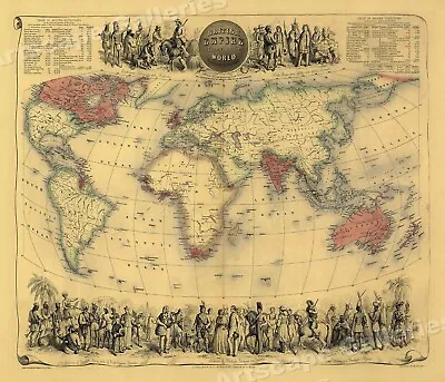 1850 Vintage Style World Map Of The British Empire - 16x20 • $12.95