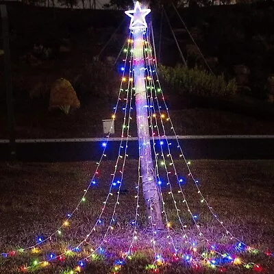 Christmas Decoration Star Lights Outdoor 317 LED 16.4Ft Christmas Tree Toppers • $33.98