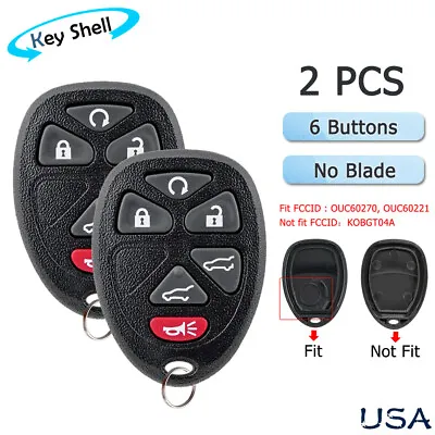 2 Replacement For 2007-2014 GMC Yukon Key Fob Remote Shell Pad Case Cover 6b • $8.39