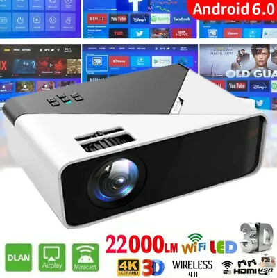 $110.09 • Buy Smart Projector 1080P 3D HD Android WiFi  Mini Video Home Theatre Cinema HDMI