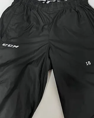 CCM Mens Pants Size Small Black Warm Up Windbreaker Lined Hockey Zip Pockets • $19.99