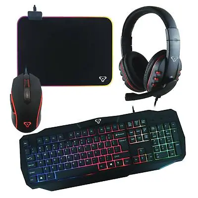 $179 • Buy Laser Precision 4-in-1 RGB Gaming Bundle Keyboard, Mouse, Mousepad And Headset