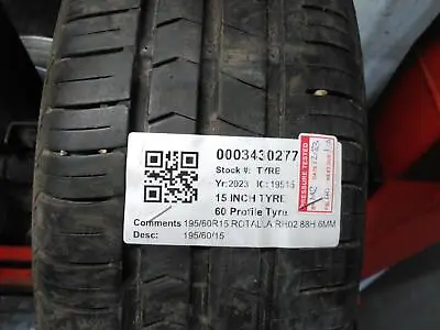 195/60r15 Rotalla Rh02 88h 6mm Pressure Tested Part Worn Tyre • $33.91