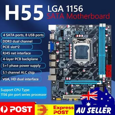 H55 Motherboard Kit With Baffle DDR3 For LGA 1156/i3/i5/i7 HDMI-Compatible Board • $54.89