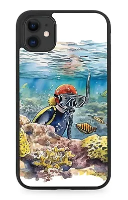 Snorkel Scuba Diving Rubber Phone Case Scuba Accessory Accessories Girls DC54 • £15.90