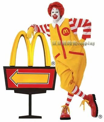Ronald McDonald Cosplay Costumes Suit Adult Funny Outfit Christmas Clothing Gift • $63.63