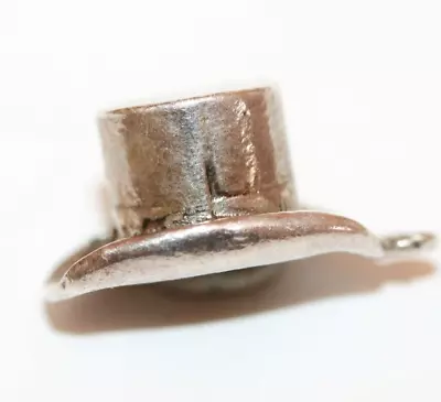 Vintage Sterling Silver Gentlemen's Top Hat Bracelet Charm 2.3g • $14.99