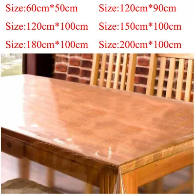 1.5mm Thick Clear Transparent Vinyl PVC Tablecloth Table Protector Plastic Cover • £9.99