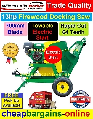 TOWABLE FIREWOOD DOCKING SAW 13hp ELECTRIC START SWING SAW BENCH FIREWOOD SAW HD • $2214.99