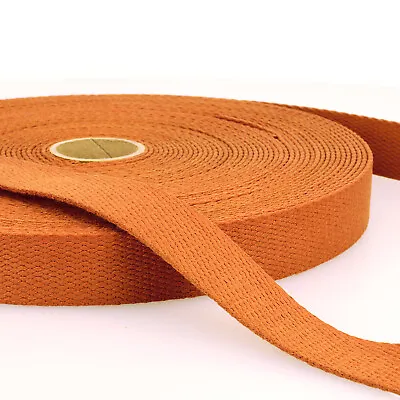 Rust Cotton Webbing 25mm Or 40mm - By The Metre - Belt Strap • £4.25