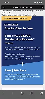 AMEX American Express Gold Personal Credit Card Referral (75K +200$) - MR!Update • $500