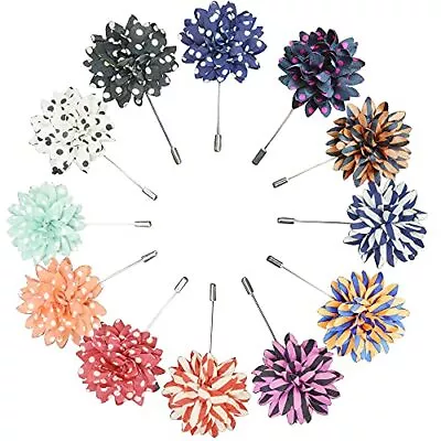 Lapel Pins For Men Wedding Flower Boutonniere Flower Pin For Suit Pack Of 12 • $17.72