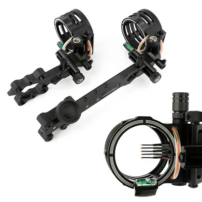Compound Bow 5 Pin Sight Adjustable 0.019 Fiber Light Adaptor Archery Hunt Shoot • $55.45