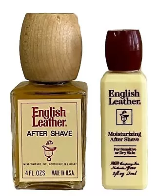 English Leather By MEM  Co 4 Oz Original 90s A Man's After Shave Glass + 2 Oz • $32