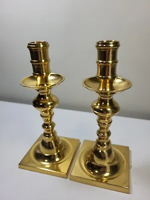 $24.99 • Buy Vtg 8  Andrea By Sadek Pair  Solid Brass Lacquered Candlesticks Candle Holders 