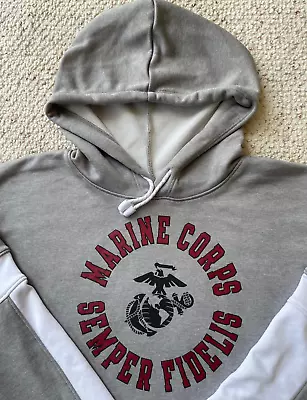 MARINE CORPS SEMPER FIDELIS Gray Long Sleeve Hoodie Men L UNDER ARMOUR NEW • $29.99