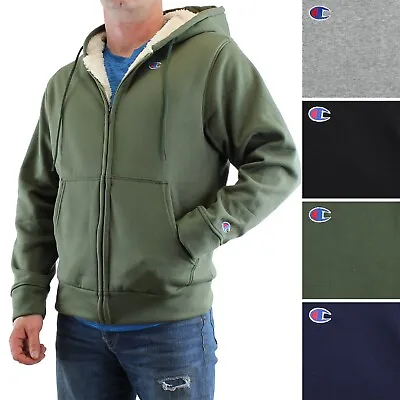 $22.99 • Buy Champion Sherpa Hoodie Men's Full Zip Sport Jacket, Embroidered Logo, Pockets