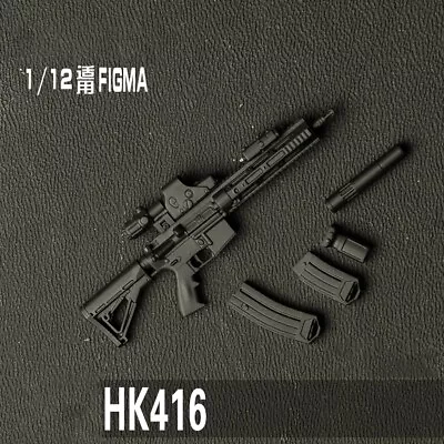 HK416 Automatic  Rifle 1/12 Scale Weapon Kit For 6in Military Action Figure • $8.80