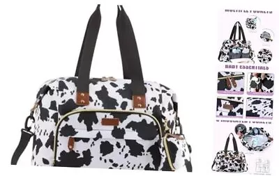 Tuwubbi Diaper Bag ToteDiaper Bag Backpack With Pacifier Case Large Cow Print • $44.42