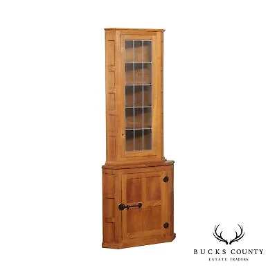 Derek Slater Fishman Arts & Crafts Style Oak Corner Cabinet • $1795