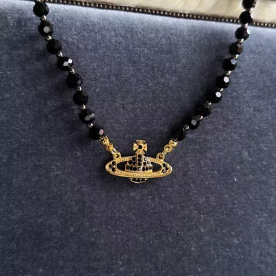 Vivienne Westwood Gold Saturn Black Spinel Necklace Choker Chain NO BOX • $39.99