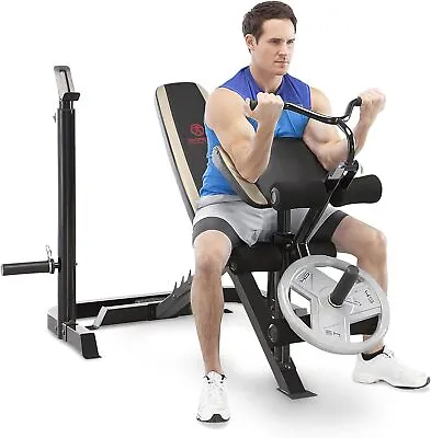 Weight Bench With Preacher Curl Pad And Leg Developer For Full-Body Workout • $228.85