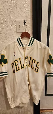 VTG 80s NBA Sand Knit MacGregor Boston Celtics Warmup Shooting Shirt 46 Men XL • $299.99