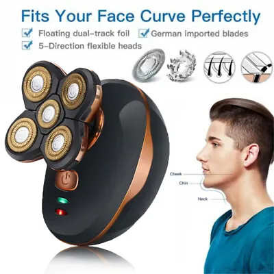 5 In 1 4D Rechargeable Electric Shaver Bald Head Rotary Razor Beard Trimmer Set • $29.99