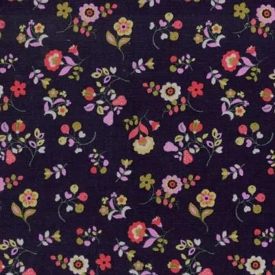 Kaleidoscope Cord Navy Floral Needlecord By Dashwood Studio Corduroy Fabric • £5.40