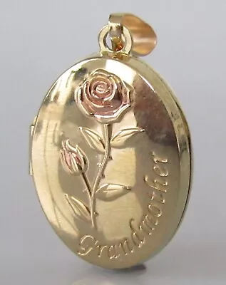 9ct Gold Locket - 9ct Gold  Grandmother  Opening Oval Floral Locket/Pendant • £89