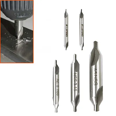 Set Of 5 Hss Centre Drills 1mm 1.5mm 2.5mm 3.15mm 5mm Metal Lathe Working Tools • £5.15