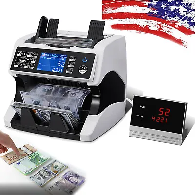 MUNBYN Money Bill Cash Counter Currency Counting Counterfeit Detect Bank Machine • $599.99