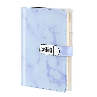 A5 Diary With Lock 1pcs Journal With Lock Cute Journaling Leather MarblePurple • $32.03