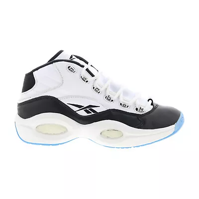 Reebok Question Mid GZ1565 Mens White Leather Athletic Basketball Shoes • $75.99