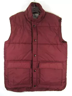 Vintage 80s Puffer Vest Large Tall LT Maroon Marty McFly Cosplay Costume NICE! • $29.99