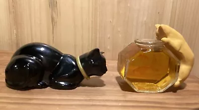 Avon Curious Kitty And Avon Black Cat Vtg Perfume Bottles • $25